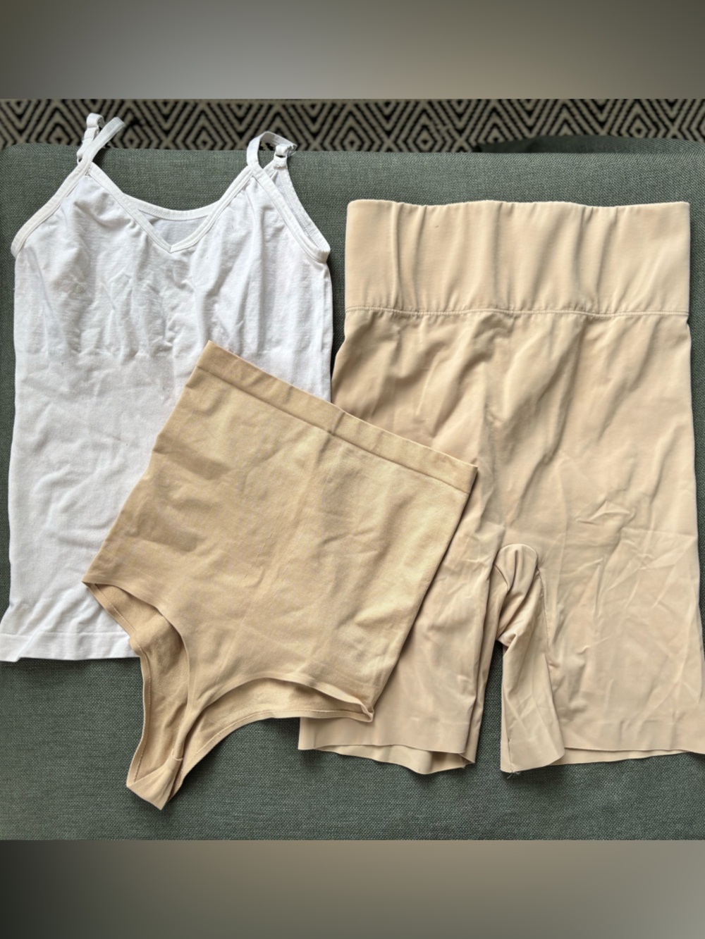 Nude Shaping Shorts, High-Waist Shaper & White Cami Set